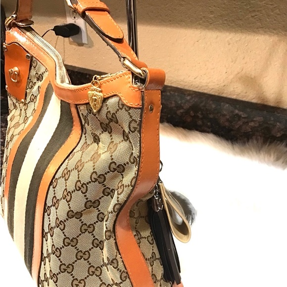 GUCCI Hobo GG Canvas Leather Orange - Picture 5 of 15